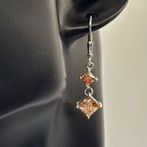 Champagne Bella Luce CZ Sterling Silver Leverback Earrings